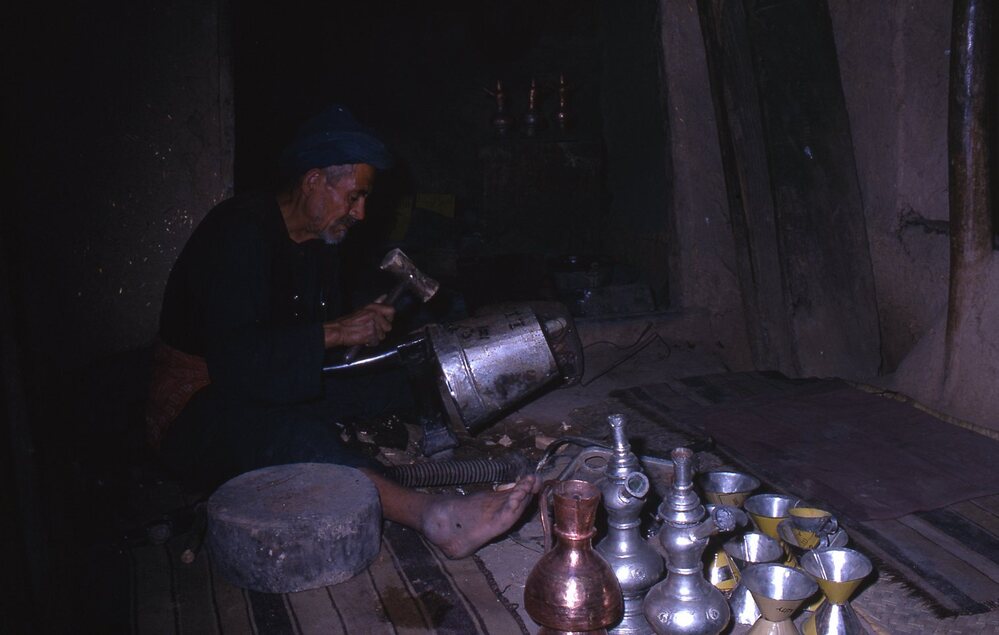 Hearst Museum object titled Color slide, accession number 25-31062, described as 35mm color slide transparency: "Metal worker