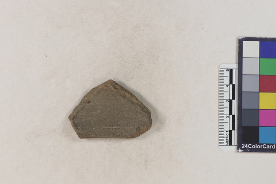 Hearst Museum object 20 of 160 titled Potsherd, accession number 16-8191, described as Potsherd: rims Section of Manta on beach currently inhabited. Numbers  8111 to 8194 are sherds picked up on beach at low tide.