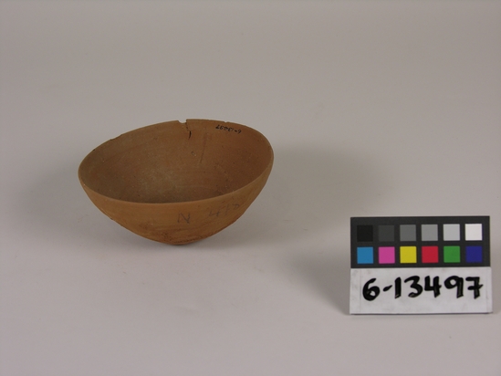 Hearst Museum object titled Bowl, accession number 6-13497, described as pottery bowl; thin; diameter 11 height 5 cm