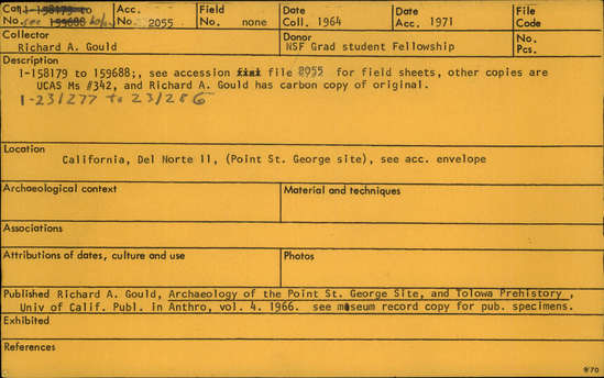 Documentation associated with Hearst Museum object titled Case, accession number 1-231277, described as Brass cartridge case