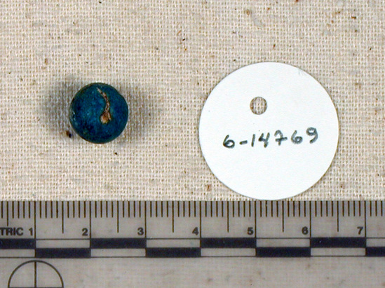 Hearst Museum object titled Beads, accession number 6-14769, described as blue spherical beads