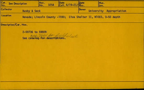 Documentation associated with Hearst Museum object titled Handaxe, accession number 2-59781, described as No description given on catalog card.