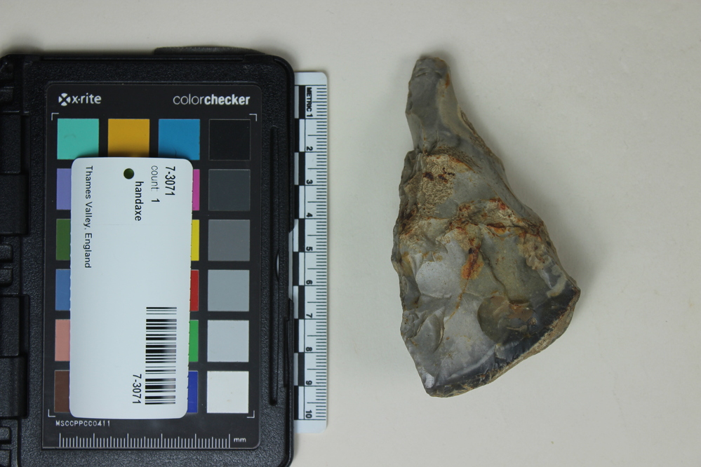 Hearst Museum object titled Handaxe, accession number 7-3071, described as Hand-axe, chert