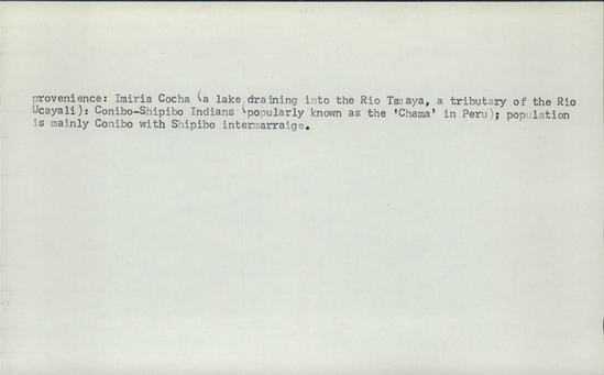 Documentation associated with Hearst Museum object titled Bowl for drinking banana beer, accession number 16-9486, described as Resin glazed pottery bowl for drinking banana beer. Neckless pottery jar with rounded shoulder. Incurved toward base; straight upper wall; slipped exterior; red and dark brown geometric designs on white; slightly concave base. Rim diameter 16.5 cm, height 10 cm. Shipibo, Peru.