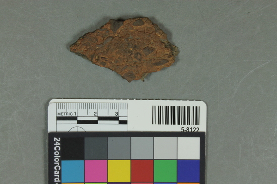 Hearst Museum object titled Potsherd, accession number 5-8122, described as sherd; crushed stone temper