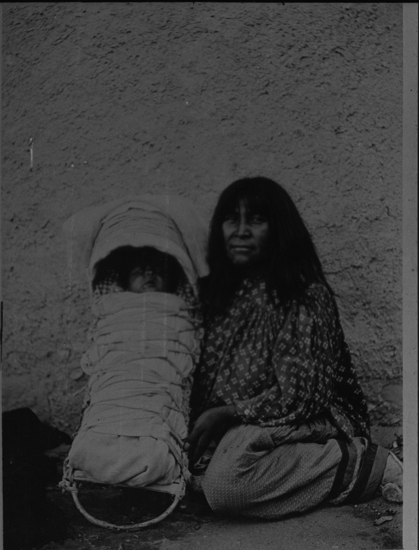 Hearst Museum object titled Black-and-white negative, accession number 15-3595, described as San Carlos woman, copy of print