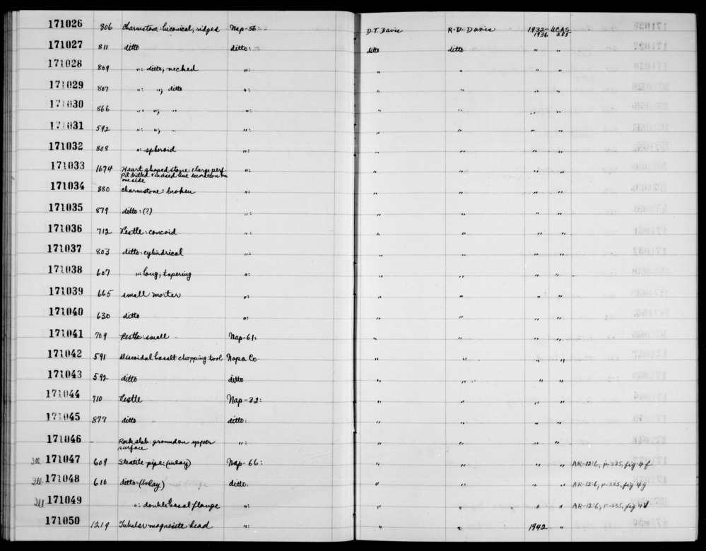 Documentation associated with Hearst Museum object titled Charmstone, accession number 1-171031, described as charmstone, biconical, necked