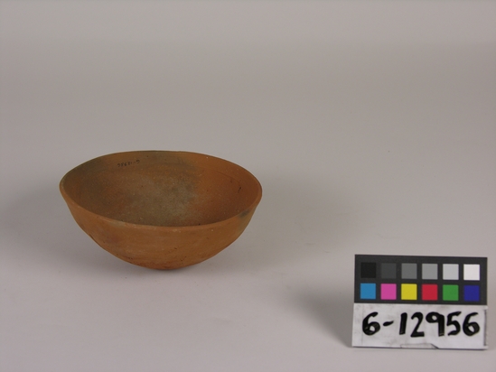 Hearst Museum object titled Bowl, accession number 6-12956, described as Pottery bowl; diameter 14 cm height 4 cm.