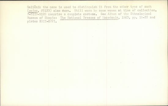 Documentation associated with Hearst Museum object titled Gown, accession number 7-5119, described as Woman's linen chemise (kosula vodarka - "chemise of she who goes after water"); red and orange embroidered sleeves with long fringes at end.