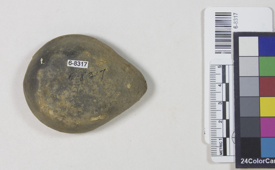 Hearst Museum object 4 of 7 titled Oil lamp, accession number 6-8317, described as Pottery lamp, classic type.