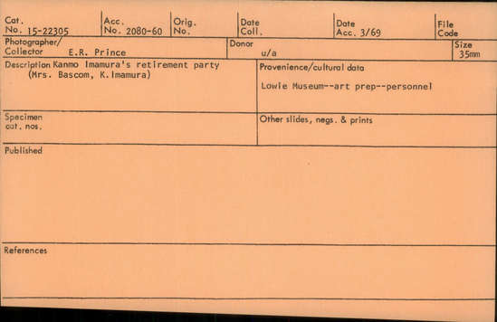 Documentation associated with Hearst Museum object titled Black-and-white negative, accession number 15-22305, no description available.