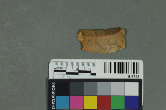 Hearst Museum object 1 of 2 titled Knife, accession number 6-9725, described as Flint knife