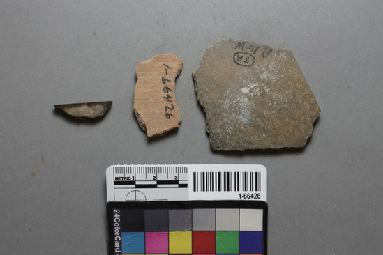 Hearst Museum object titled Ceramic fragments, accession number 1-66426, described as Potsherd, Colorado Beige II