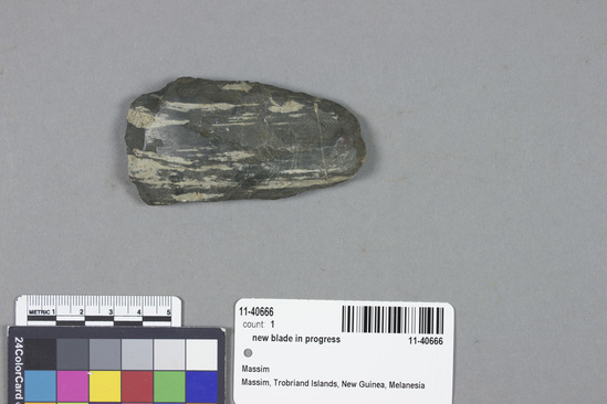 Hearst Museum object titled New blade in progress, accession number 11-40666, no description available.