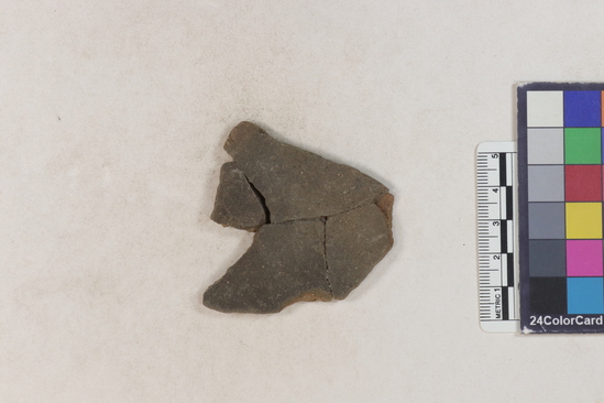 Hearst Museum object 64 of 183 titled Potsherd, accession number 16-8192, described as Potsherd: bodys Section of Manta on beach currently inhabited. Numbers  8111 to 8194 are sherds picked up on beach at low tide.