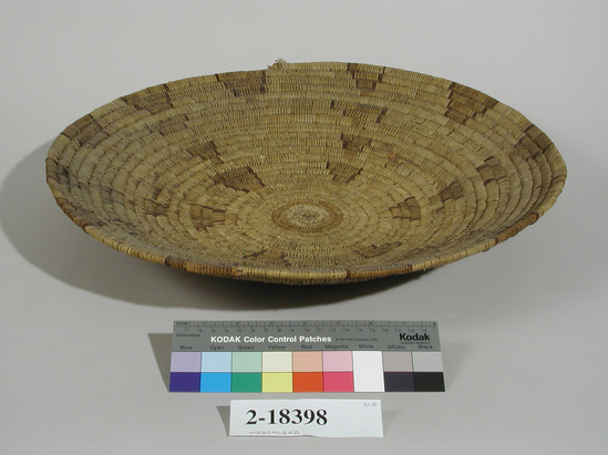 Hearst Museum object titled Plaque, accession number 2-18398, described as Basket, coiled, concave plaque.