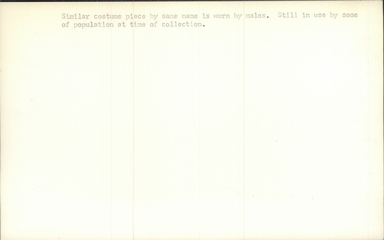 Documentation associated with Hearst Museum object titled Leggings, accession number 7-5135a,b, described as Woman's leggings (tozluci); purple wool with multicolored embroidery and commercial cloth overlay; each is 31 cm long.