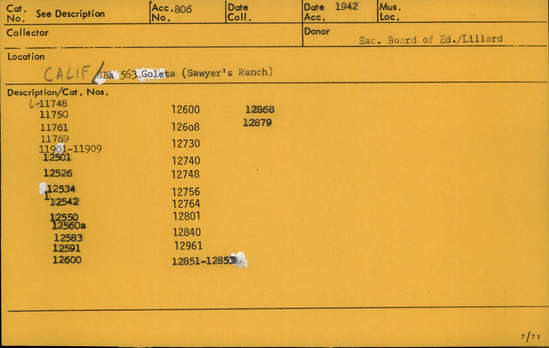 Documentation associated with Hearst Museum object titled Bead, accession number L-12748, described as Bead- large size