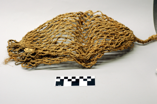 Hearst Museum object 2 of 2 titled Net bag, accession number 3-3042, described as Netting bag of agave fiber.