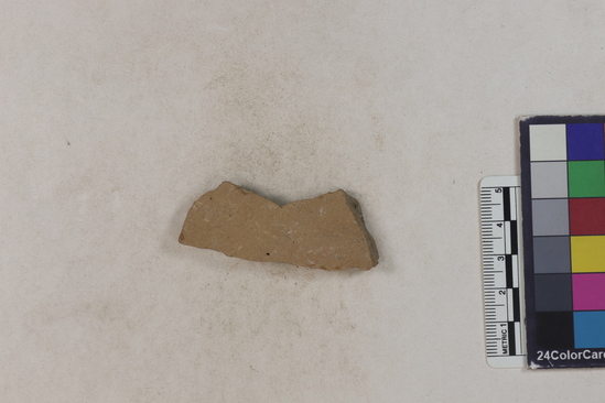 Hearst Museum object 151 of 183 titled Potsherd, accession number 16-8192, described as Potsherd: bodys Section of Manta on beach currently inhabited. Numbers  8111 to 8194 are sherds picked up on beach at low tide.