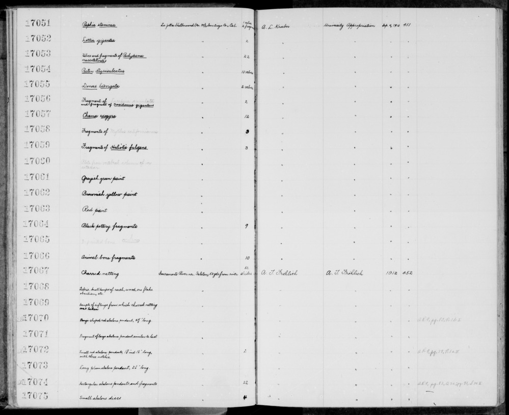 Documentation associated with Hearst Museum object titled Faunal remains, accession number 1-17065, described as 3-pointed bone.  (Filed under faunal remains)