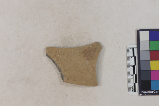 Hearst Museum object 150 of 183 titled Potsherd, accession number 16-8192, described as Potsherd: bodys Section of Manta on beach currently inhabited. Numbers  8111 to 8194 are sherds picked up on beach at low tide.