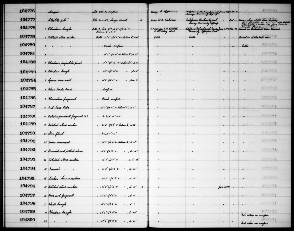 Documentation associated with Hearst Museum object titled Shell fragment, accession number 1-104788, described as Haliotis.