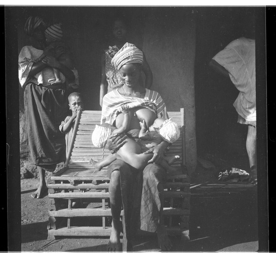 Hearst Museum object titled Black-and-white negative, accession number 15-31086, described as Black-and-white negative, Nigeria, Meko, Iya Beji (mother of twins)