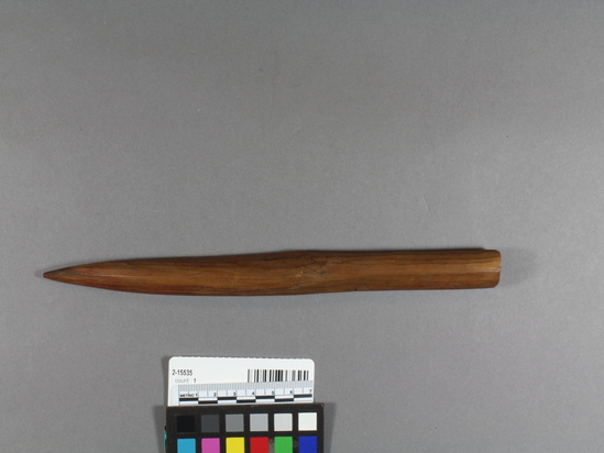 Hearst Museum object 2 of 2 titled Stick, accession number 2-15535, described as Pointed stick with handle.