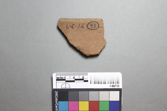 Hearst Museum object titled Potsherd, accession number 1-66713, described as potsherd