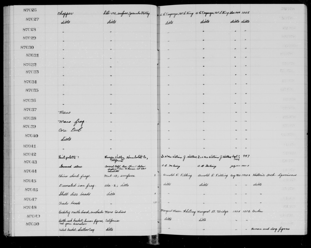 Documentation associated with Hearst Museum object titled Beads, accession number 1-87046, described as Shell disc.