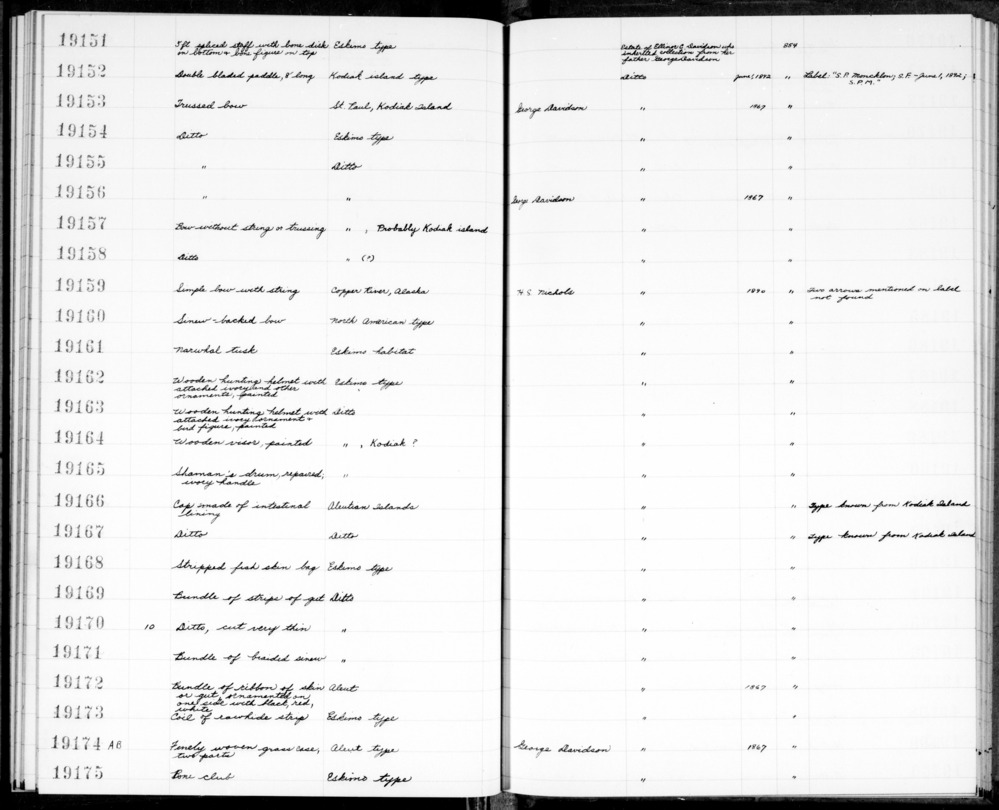 Documentation associated with Hearst Museum object titled Tusk (of narwhal), accession number 2-19161, described as Narwhal. Tusk of Monodon monoceros.