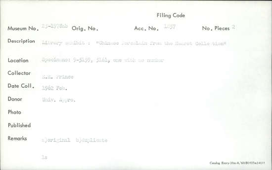 Documentation associated with Hearst Museum object titled Color slide, accession number 25-1978a,b, described as Library Exhibit Case