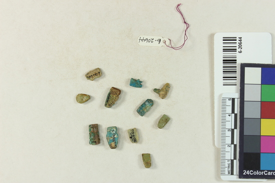 Hearst Museum object 22 of 32 titled Amulets, accession number 6-20644, described as small amulets. New Empire