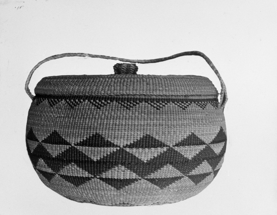 Hearst Museum object titled Black-and-white negative, accession number 15-2857, described as Basket with cover