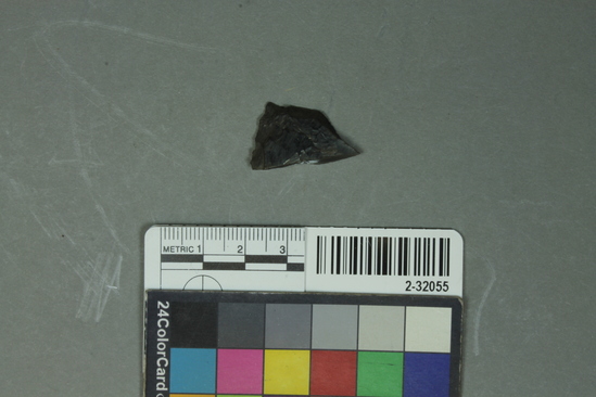 Hearst Museum object titled Point fragment, accession number 2-32055, described as Obsidian.