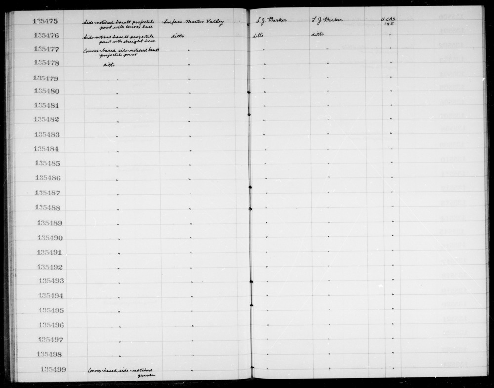 Documentation associated with Hearst Museum object titled Graver, accession number 1-135499, described as Graver; convex-based, side-notched.