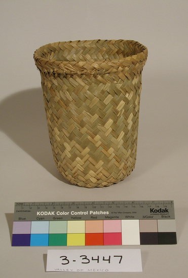 Hearst Museum object titled Basket, accession number 3-3447, described as Checker weave basket.