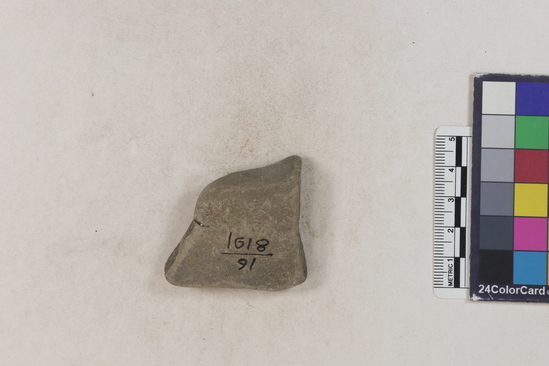 Hearst Museum object 50 of 160 titled Potsherd, accession number 16-8191, described as Potsherd: rims Section of Manta on beach currently inhabited. Numbers  8111 to 8194 are sherds picked up on beach at low tide.