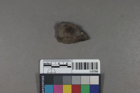 Hearst Museum object titled Projectile point, accession number 1-51704, described as Arrow point blank, Franciscan chert.