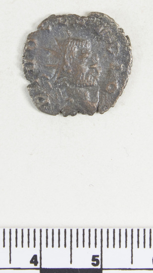 Hearst Museum object 7 of 8 titled Coin: æ, accession number 8-9288, described as Obverse: Claudius II Gothicus. Reverse: Consecratio; Eagle standing Mint Data: 268-270 AD.