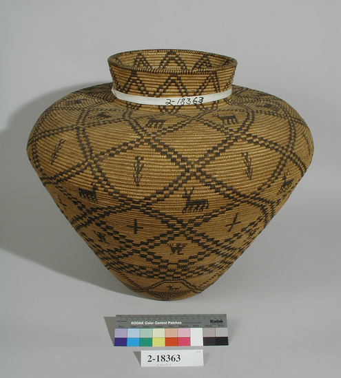 Hearst Museum object titled Basket, accession number 2-18363, described as Granary, coiled.