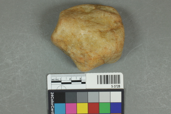 Hearst Museum object titled Nodule, accession number 5-3728, described as Quartzite nodule, appears unmodified; 6.8 x 6.1 cm