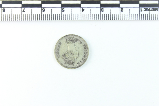 Hearst Museum object titled Coin: 10 cent, accession number 9-6968, no description available.