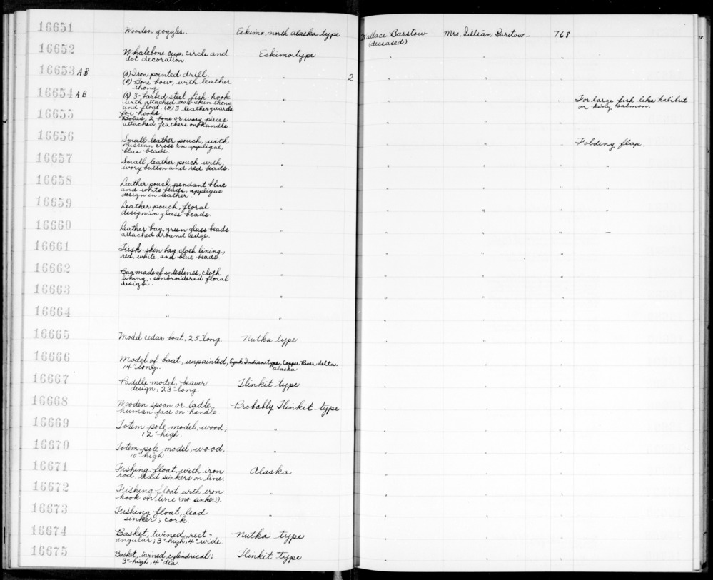 Documentation associated with Hearst Museum object titled Totem pole model, accession number 2-16669, described as Red cedar; painted red, yellow, white, green, and black. Carved figures, top to bottom: animal head, frog, beaver, frog in mouth. Wood type identified by Charles Brown, June 1964.