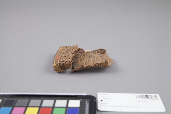 Hearst Museum object 2 of 2 titled Basket, accession number 2-29719, described as Twined, wallet shape. Badly broken.