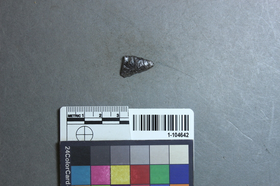 Hearst Museum object titled Point fragment, accession number 1-104642, described as Projectile point fragment