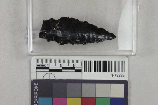 Hearst Museum object titled Point, accession number 1-73226, described as Obsidian point