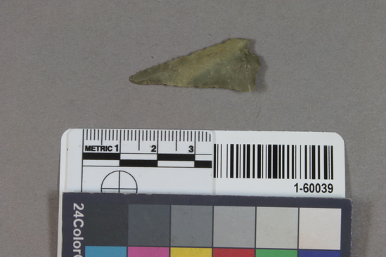 Hearst Museum object titled Projectile point, accession number 1-60039, described as chert arrowpoint