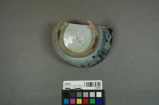 Hearst Museum object titled Bowl base fragment, accession number 1-246196, described as Ceramic bowl; base; hand-painted porcelain